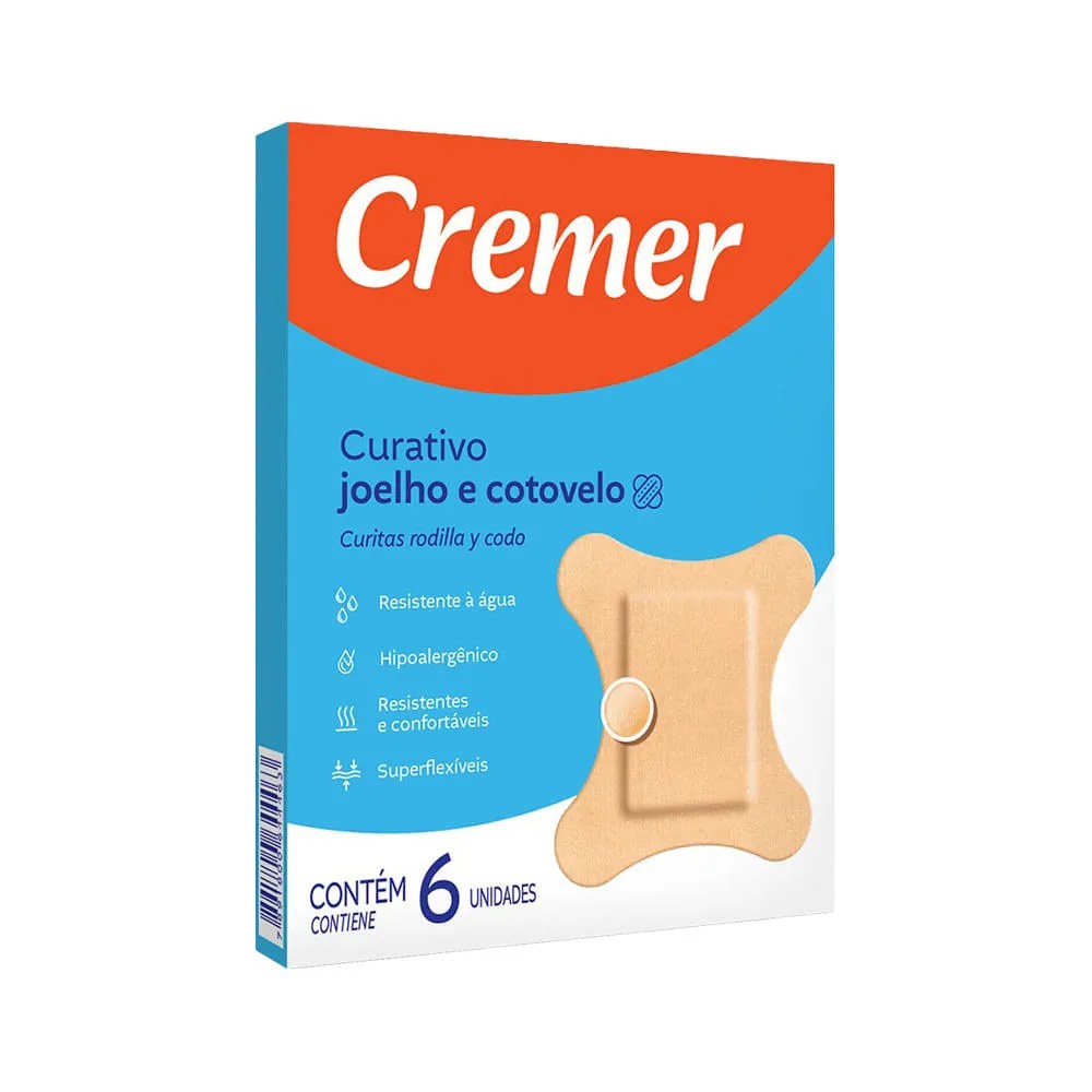 Curativo Para Joelho E Cotovelo Cremer Bege 6 Unidades