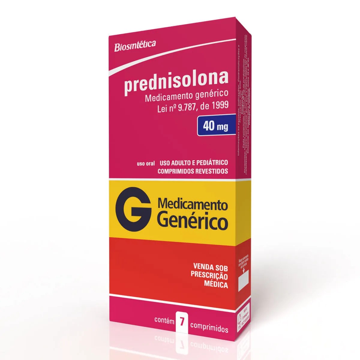 Prednisolona 40mg Com 7 Comprimidos Biosintética Genérico