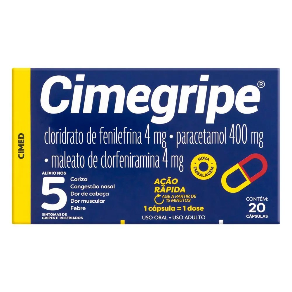 Cimegripe 400mg Com 20 Cápsulas