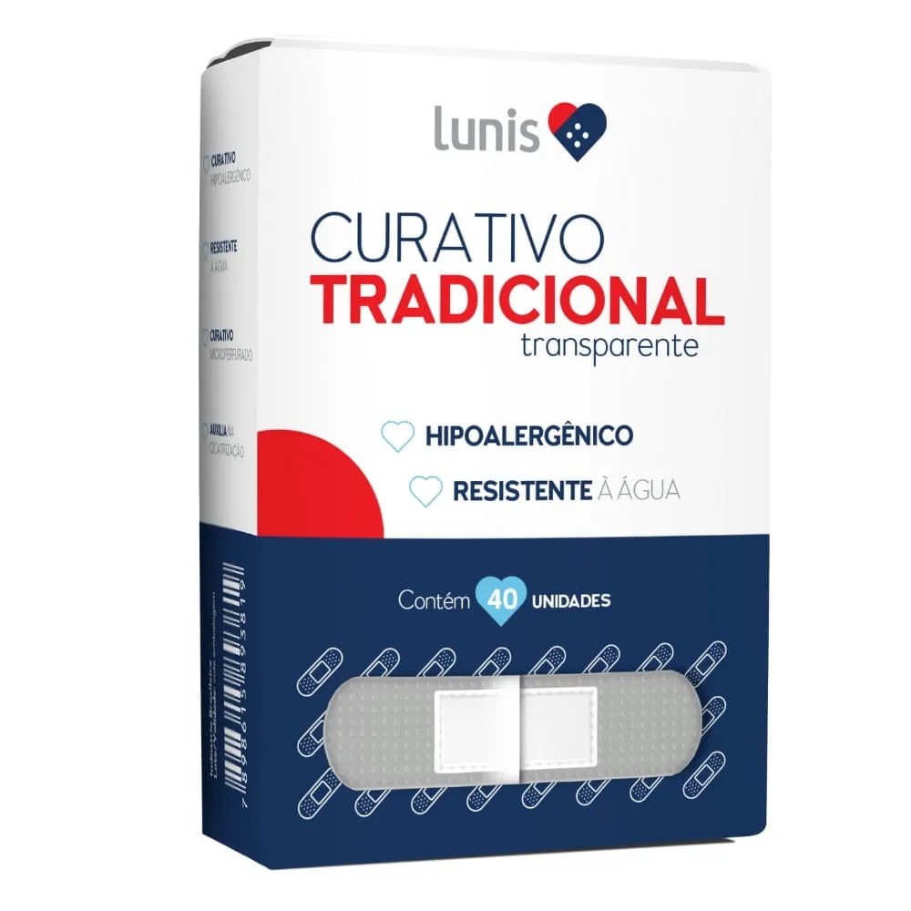 Curativo Transparente Lunis Com 40 Unidades