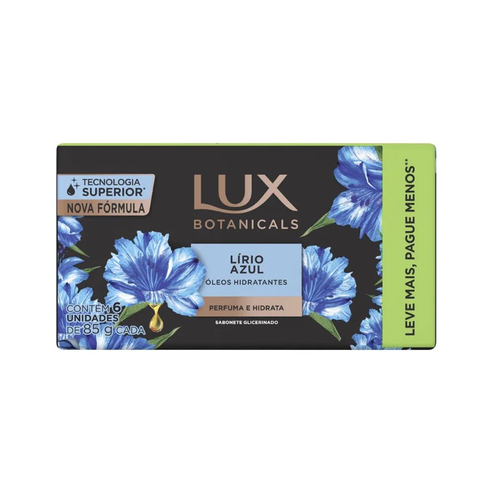 Pack Sabonete Em Barra Lux Botanicals Lirio Azul Com 6 Unidades De 85gr Leve Mais Pague Menos