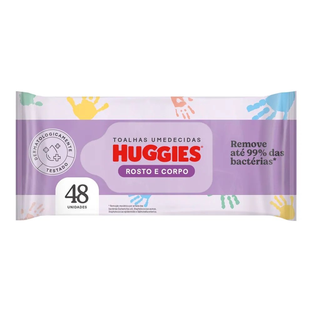Toalha Umedecida Huggies Rosto E Corpo 48 Unidades