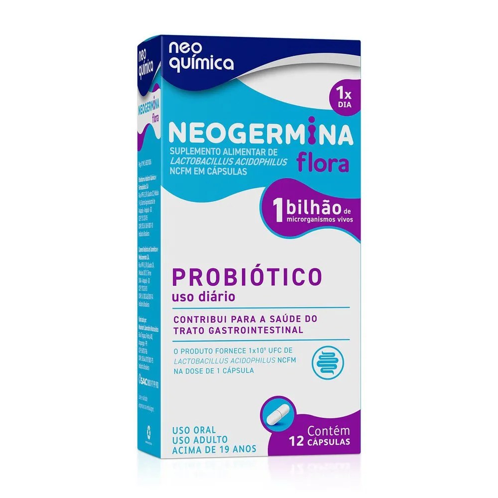 Probiótico Neo Química Neogermina Flora 1 Bilhão 12 Cápsulas