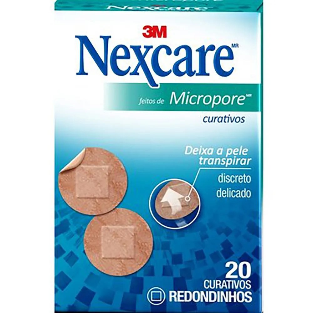 Curativos 3m Nexcare Micropore Redondo Com 20 Unidades