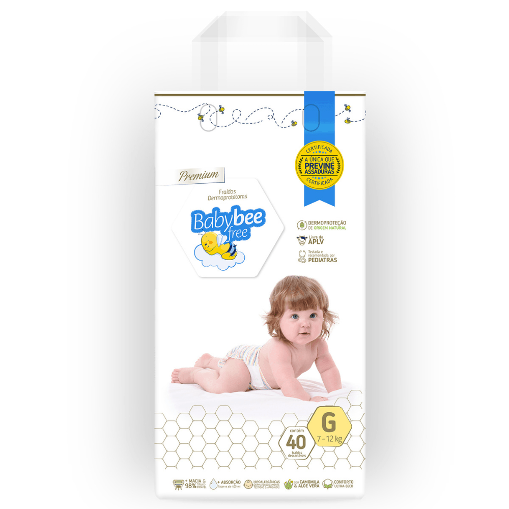 Fralda Baby Bee Free Dermoprotetora G Com 40 Unidades