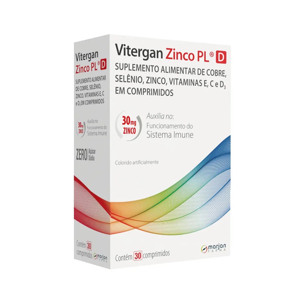 Vitergan Zinco Pl D Com 30 Comprimidos