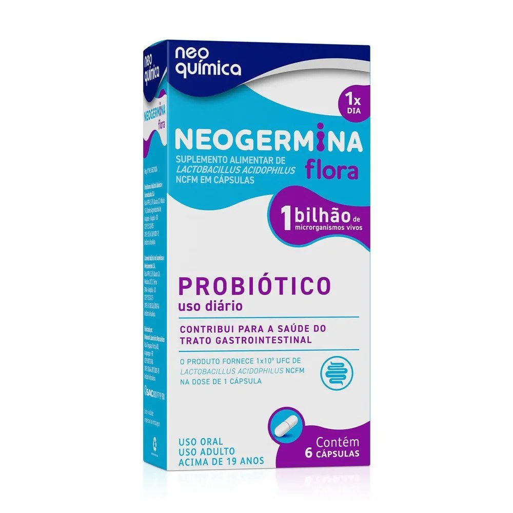 Probiótico Neo Química Neogermina Flora 1 Bilhão 6 Cápsulas