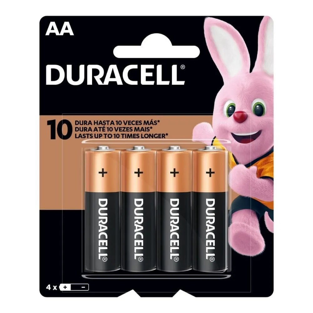 Pilha Alcalina Aa Duracell Com 4 Unidades