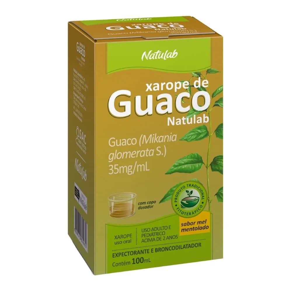 Guaco Natulab 100ml Xarope 35mg/ml Mel Mentolado