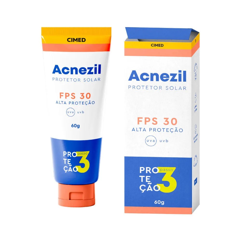 Protetor Solar Acnezil 60gr Fps30 Alta Protecao