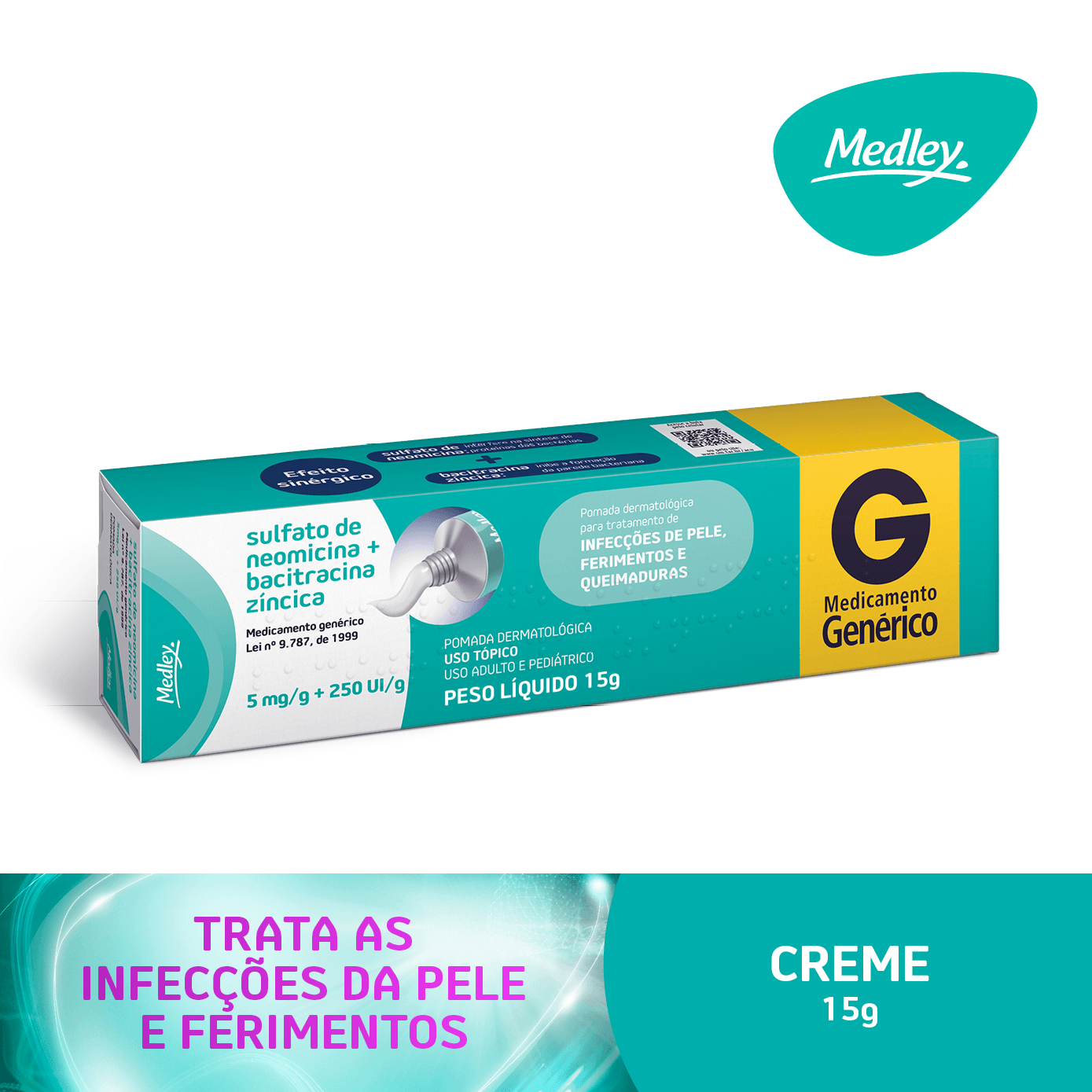 Neomicina + Bacitracina Medley Pomada 15g