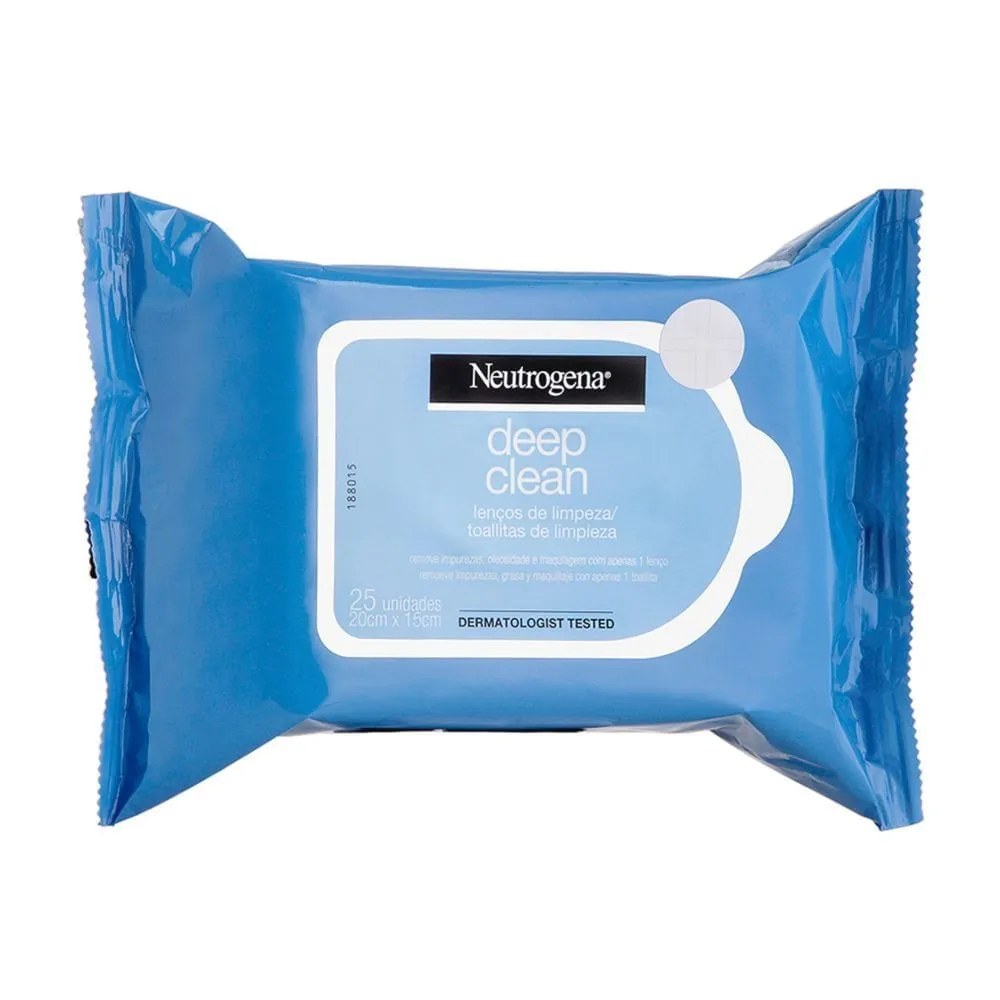 Lenço De Limpeza Demaquilante Neutrogena Deep Clean 25 Unidades