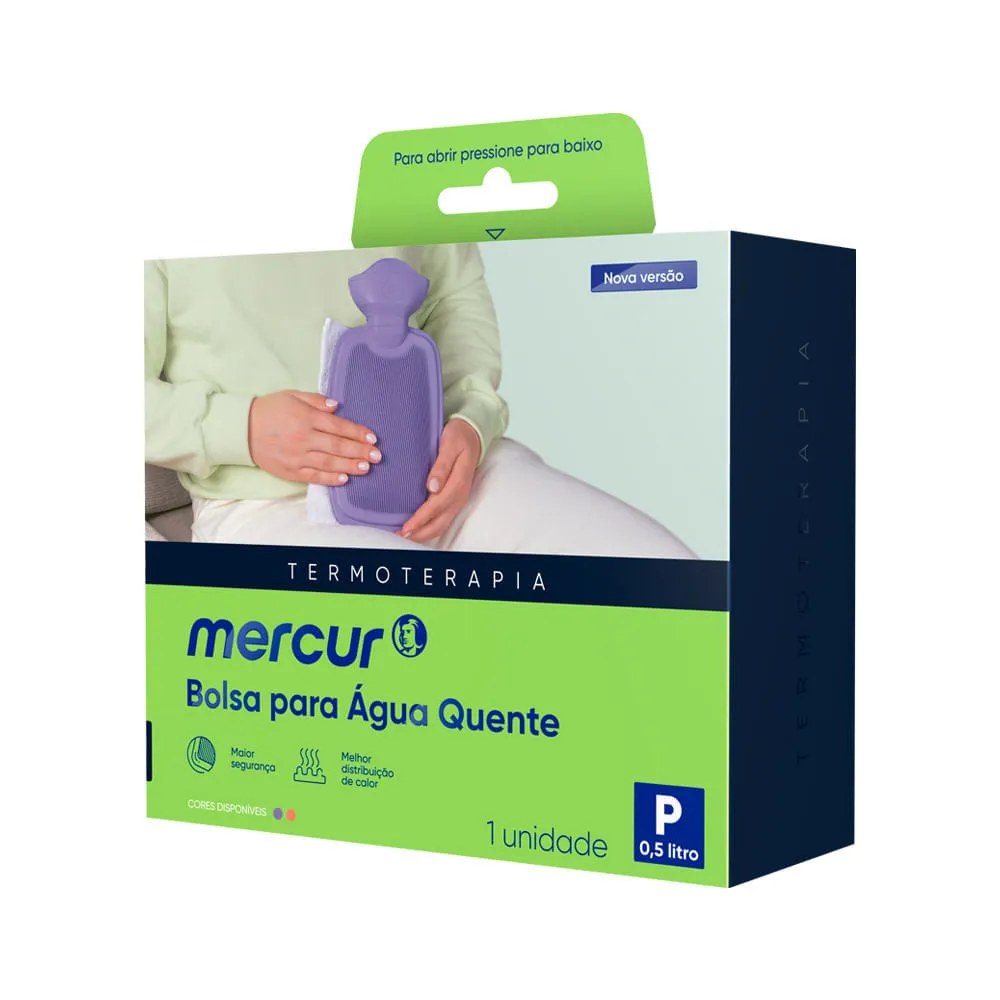 Bolsa Para Agua Quente Mercur Termoterapia P 500ml Lilas Com 1 Unidade