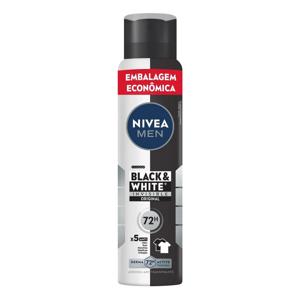 Desodorante Nivea Masculino 200ml Aerossol Black E White Invisible