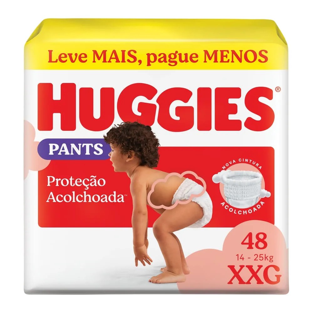 Fralda Huggies Xxg Pants Proteção Acolchoada 48 Unidades
