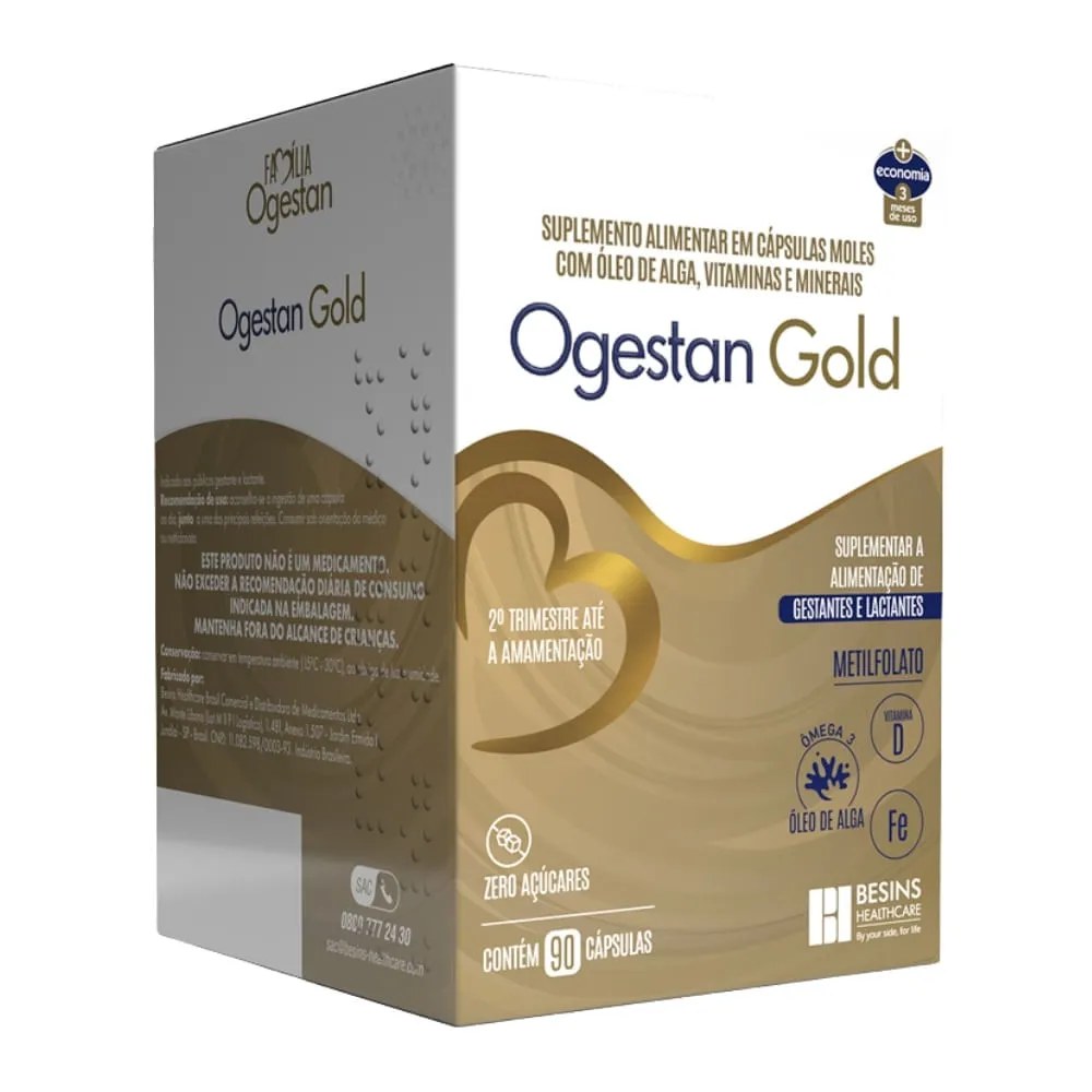 Suplemento Alimentar Ogestan Gold Gestante E Lactante 90 Capsulas