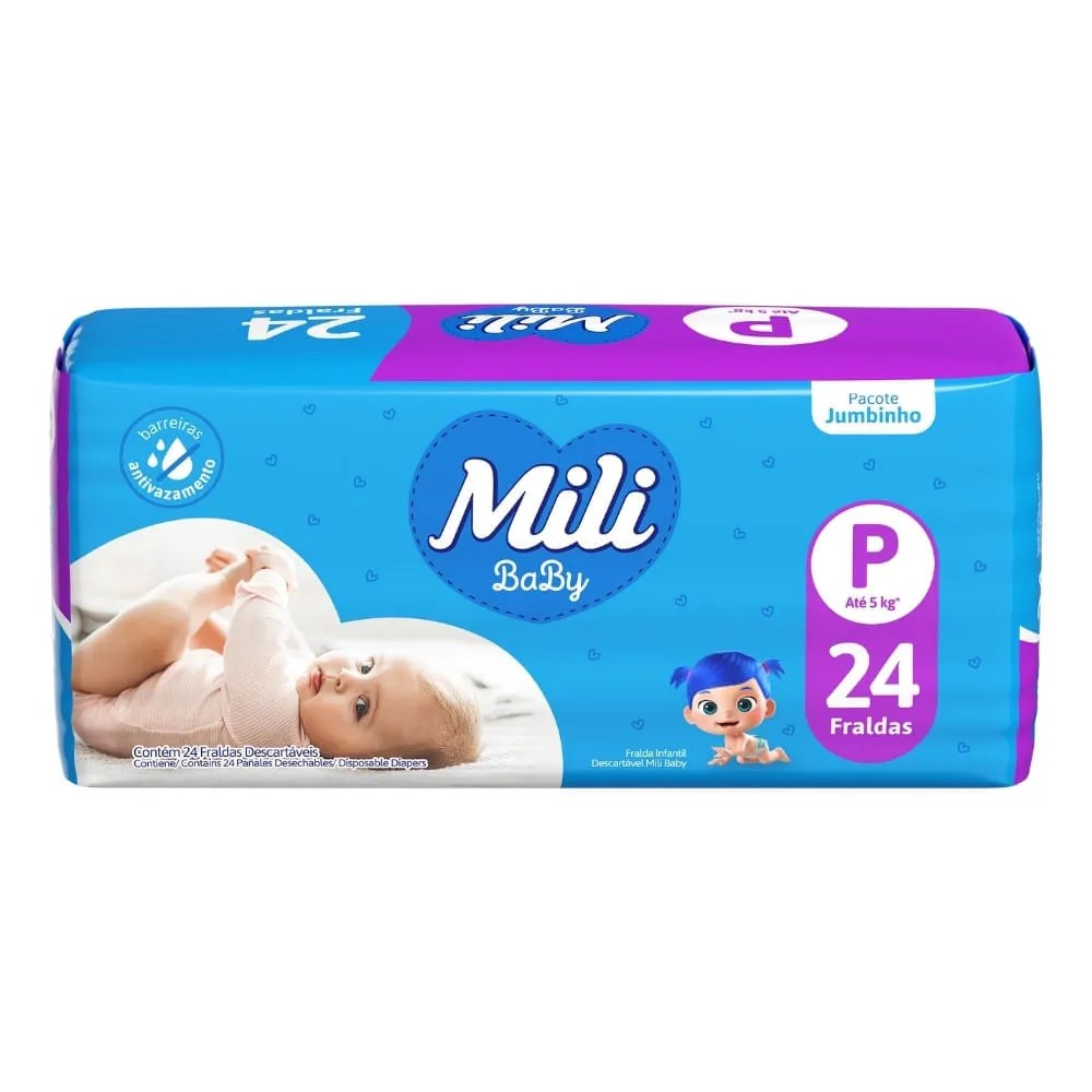 Fralda Mili Ultra Seca P Jumbinho 24 Unidades