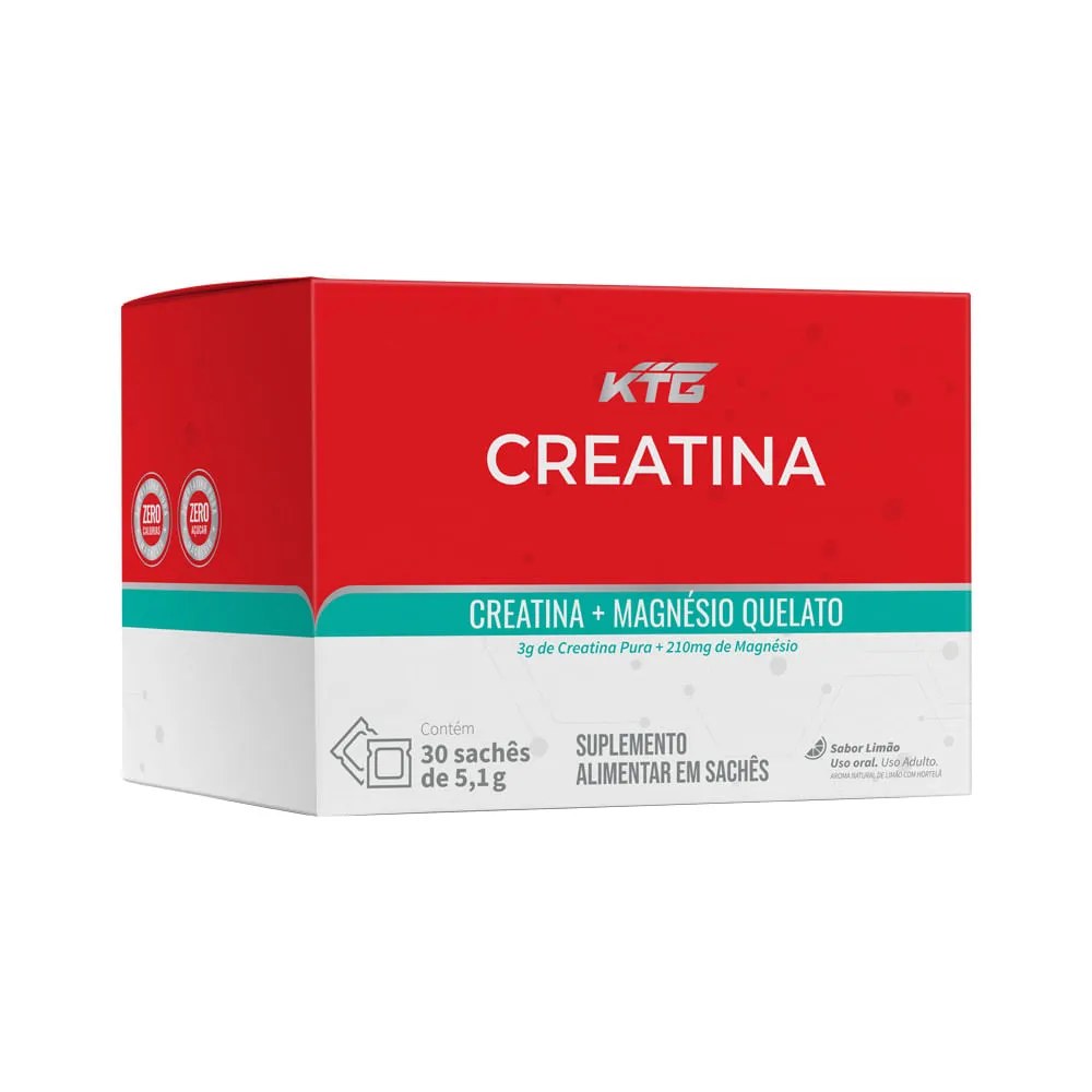 Katigua Creatina + Magnesio Quelato Com 30x5,1gr Saches Limao