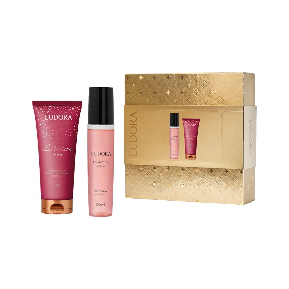 Kit Eudora Desodorante Body Spray La Victorie 100ml + Hidratante Corporal 200g