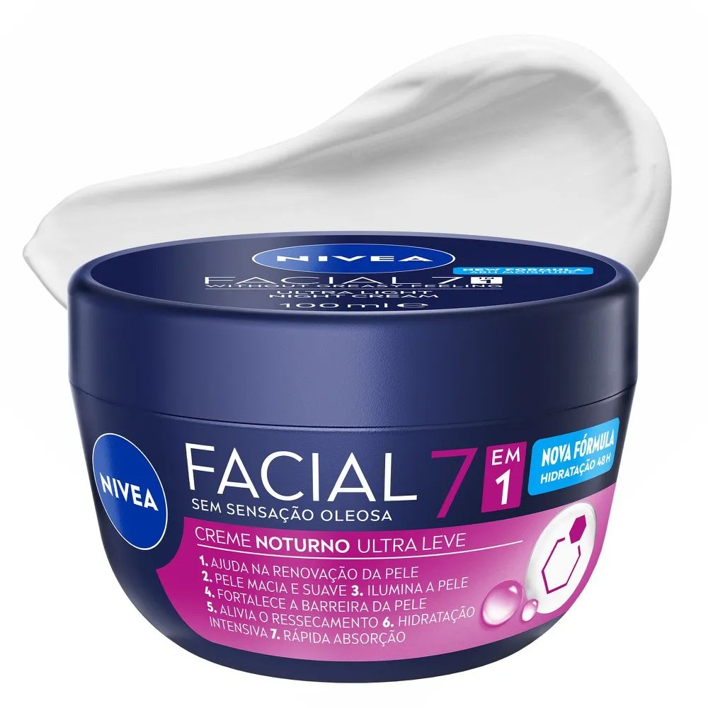 Creme Facial Nivea Ultraleve 7 Em 1 Noturno 100g