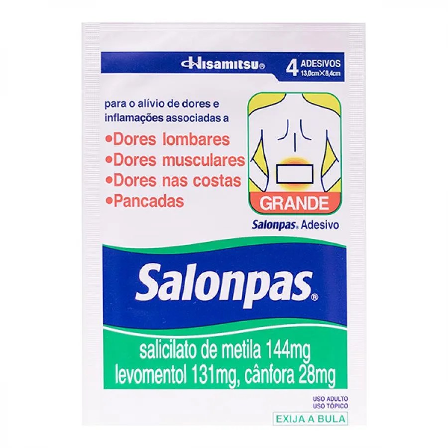Salonpas Com 4 Adesivos Grandes 303,4mg