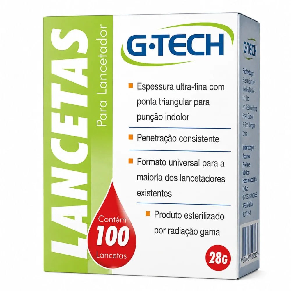 Lancetas Para Lancetador 28g G-tech 100 Unidades