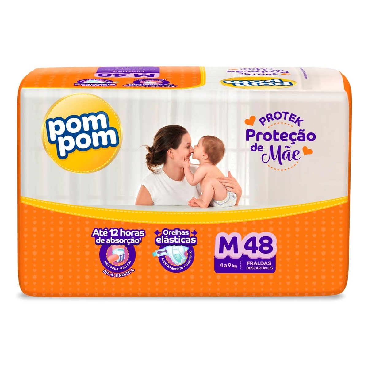 Fralda Pom Pom Protek Proteção de Mãe M 48 Unidades