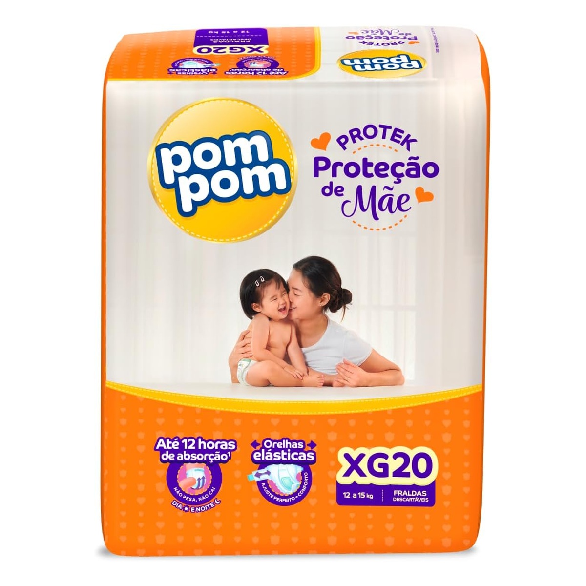 Fralda Pom Pom Protek Proteção de Mãe XG 20 Unidades