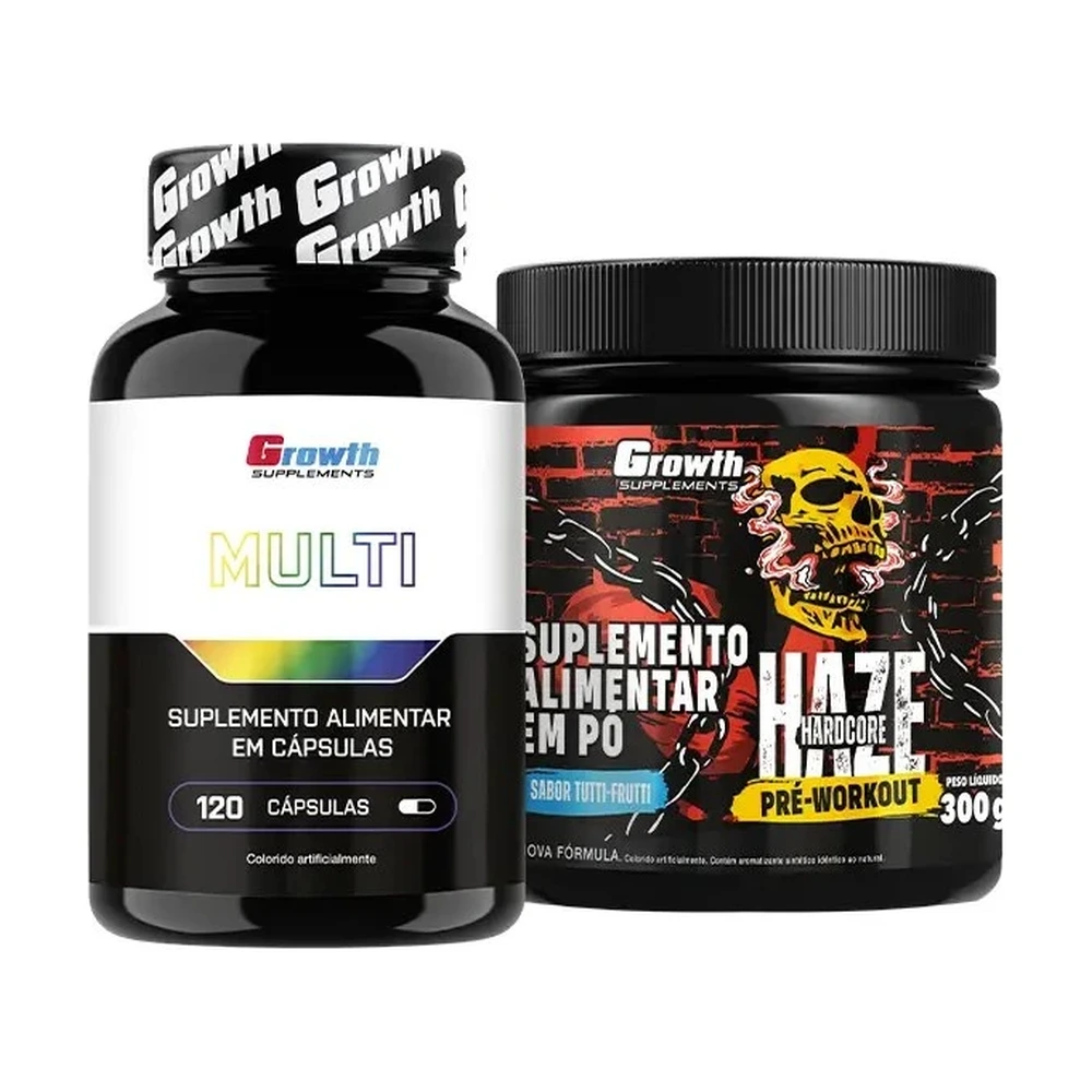 Kit Multivitamínico 120 caps e Pré-Treino Haze 300g
