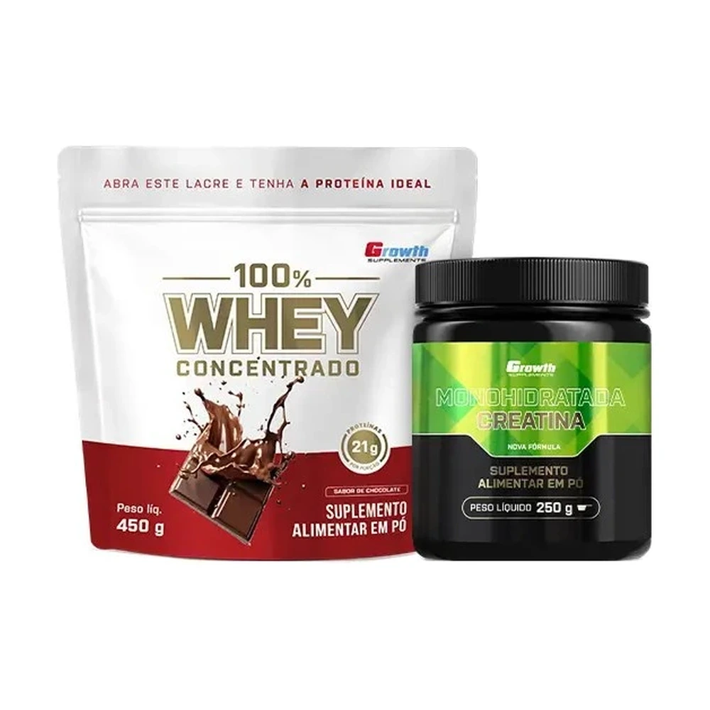 Kit Essencial - 100% Whey Protein Concentrado (450g) + Creatina Monohidratada (250g)
