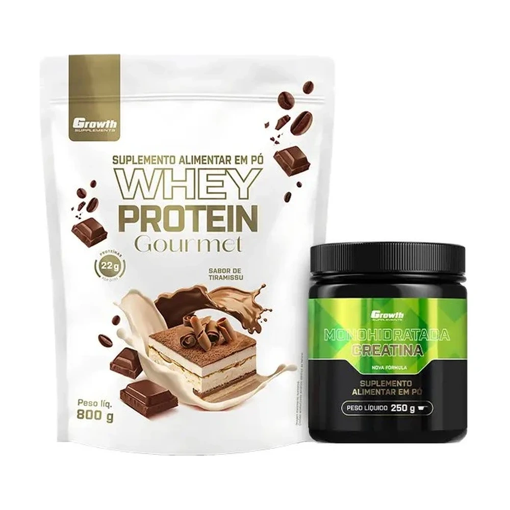 Kit Whey Gourmet 800g e Creatina Monohidratada 250g