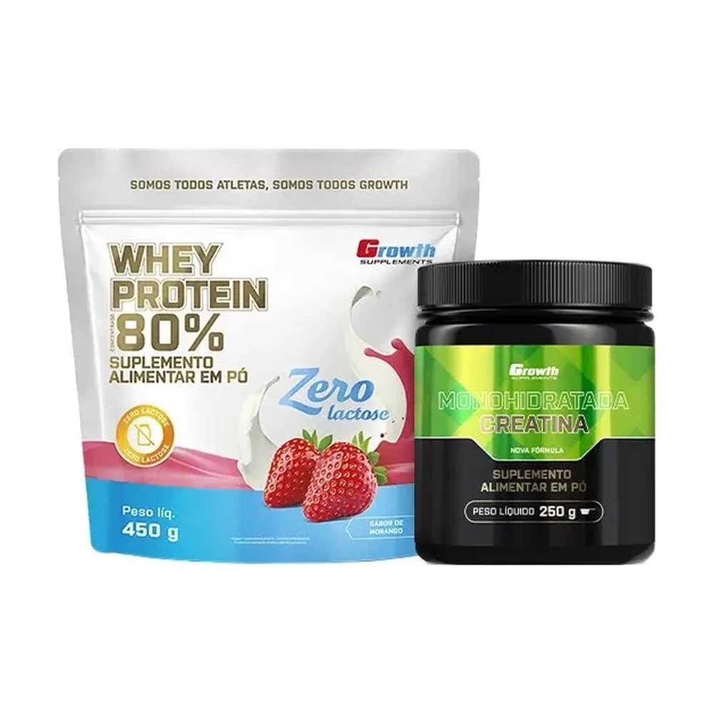 Kit Whey Protein Concentrado Zero 450g + Creatina Monohidratada 250g
