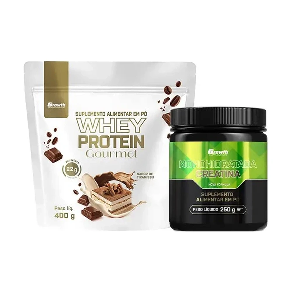 Kit Whey Gourmet 400g e Creatina Monohidratada 250g