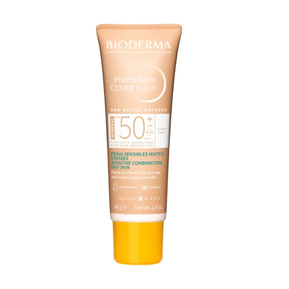 Protetor Solar Facial Bioderma Photoderm Cover Touch Mineral FPS 50+ Claro 40g