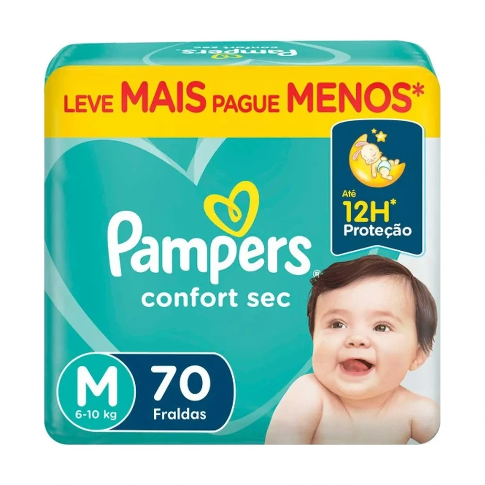 Fralda Pampers Confort Sec M 70 Unidades