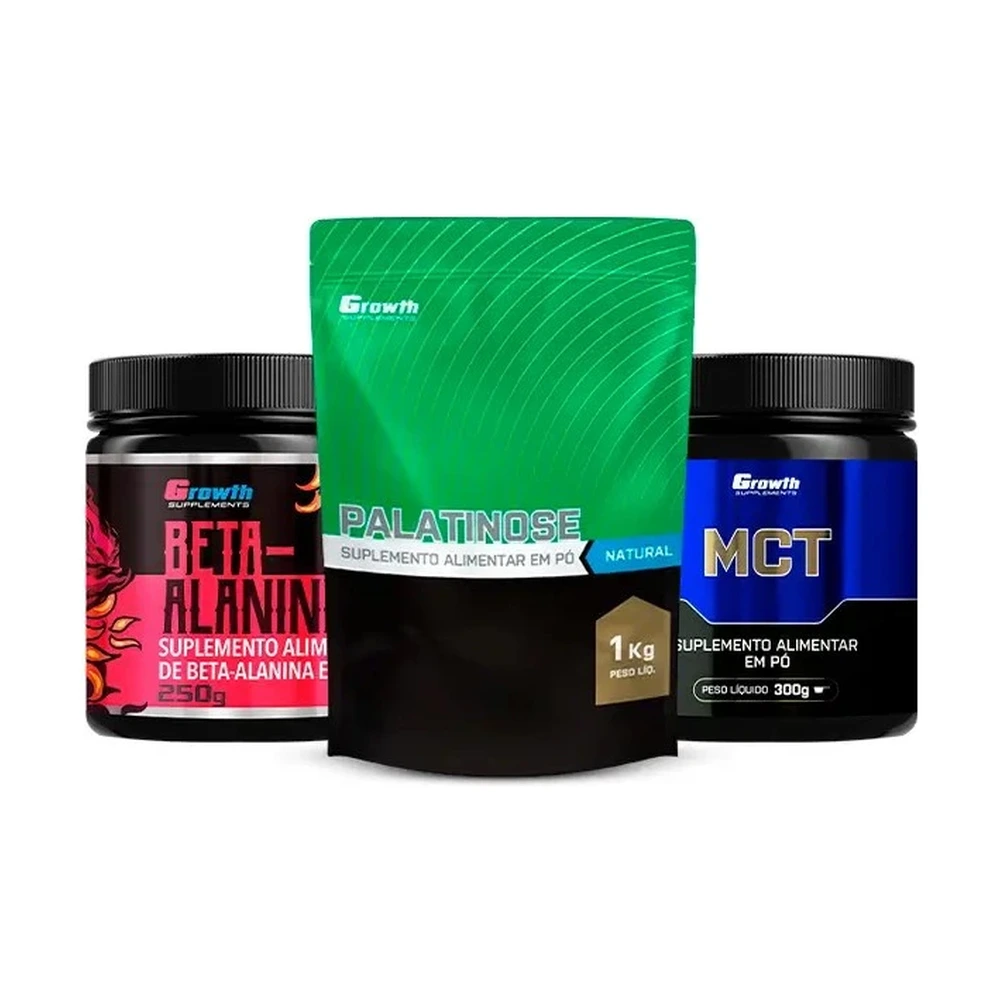 Kit Endurance: Beta-Alanina 250g, MCT 300g e Palatinose 1kg