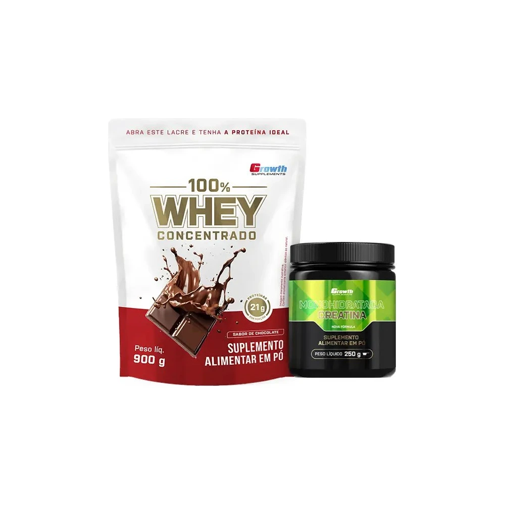 Kit Essencial - 100% Whey Protein Concentrado (900g) + Creatina Monohidratada (250g)