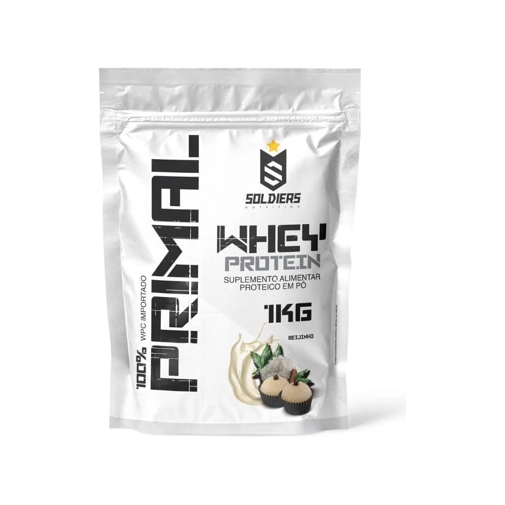 Whey Protein Primal 1Kg – Importado – Soldiers Nutrition Sabor:Beijinho