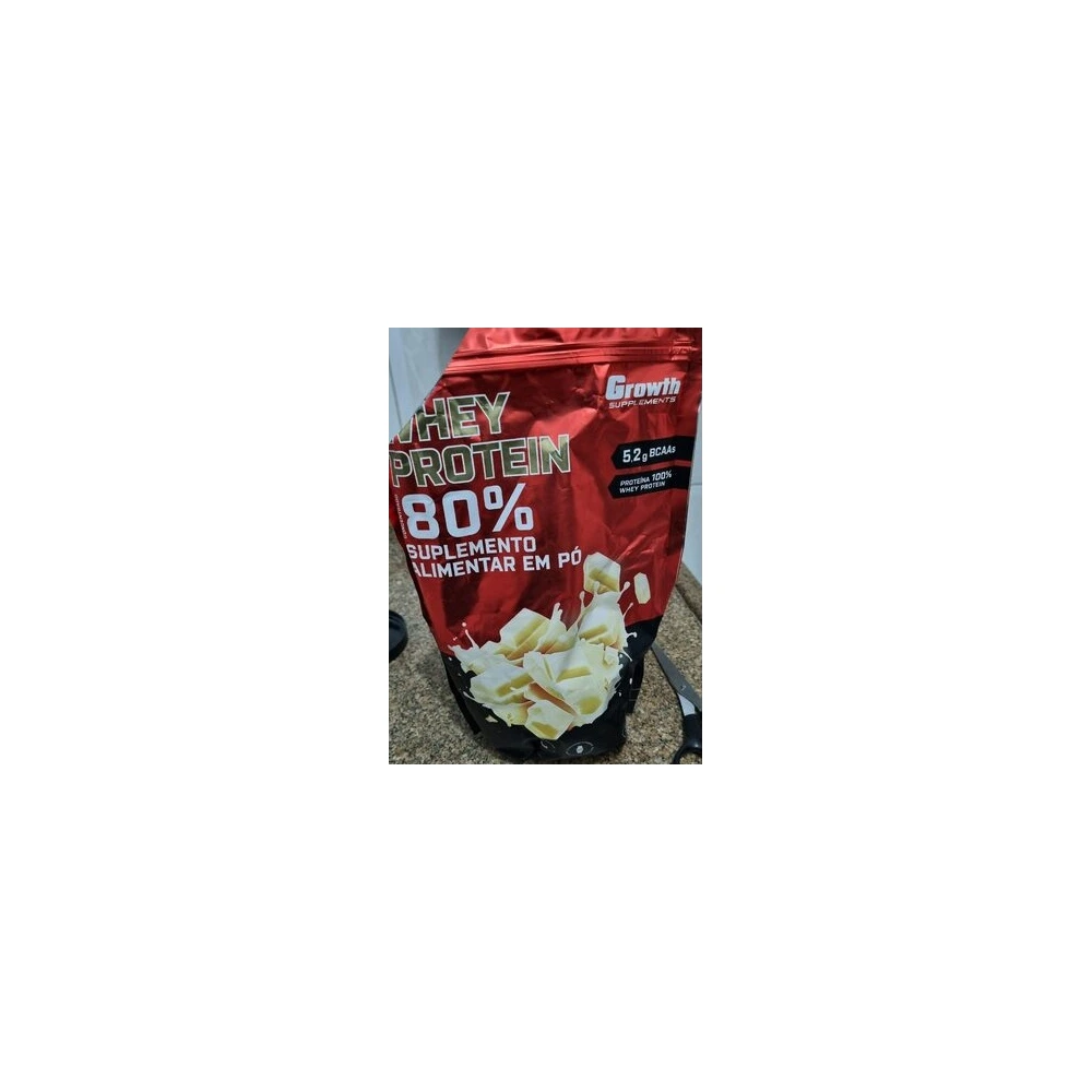 Growth Suplementos Whey Protein Concentrado 80% Chocolate Branco