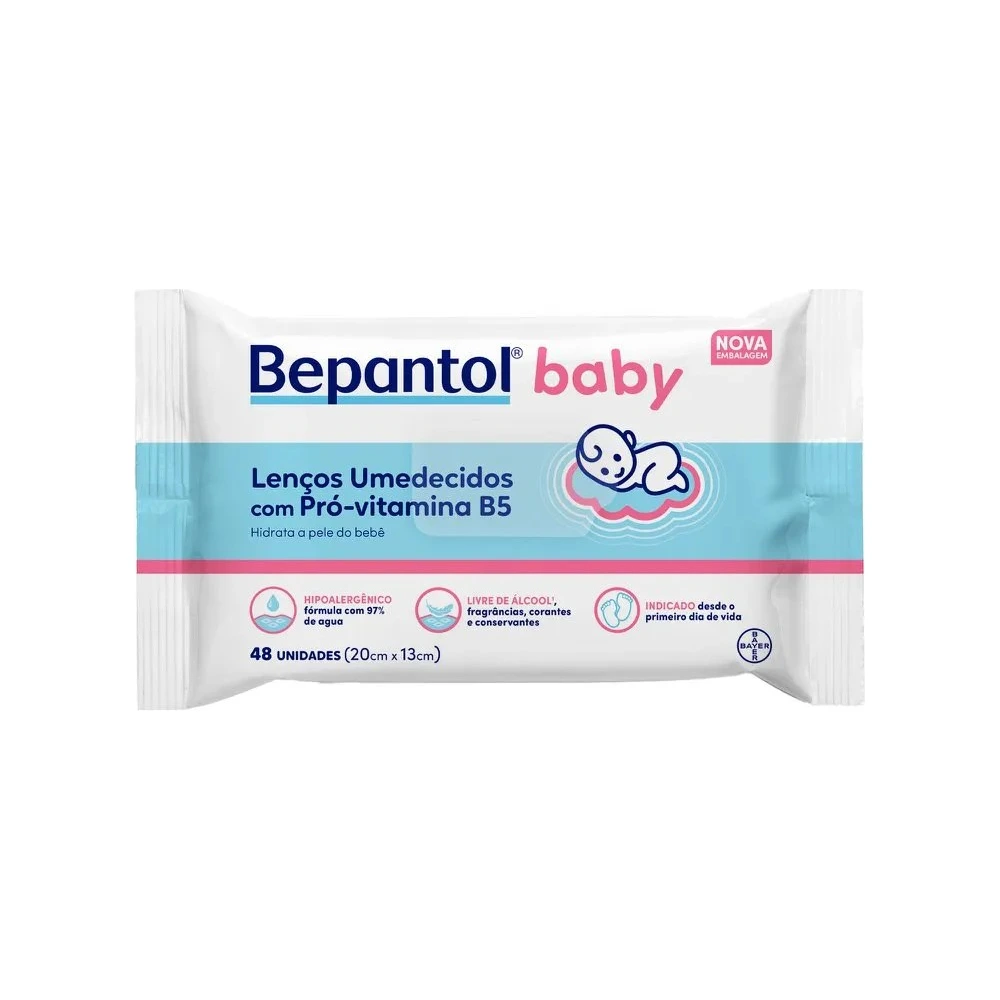 Lenços Umedecidos Bepantol Baby Com 48 Unidades