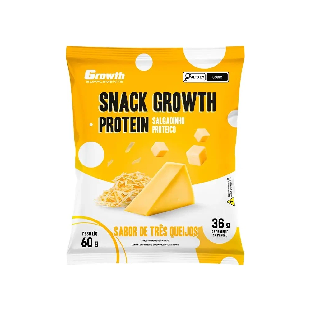 Snack Growth Protein 60g Sabor Três Queijos