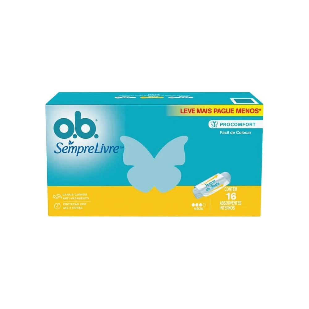 Absorvente Interno O.b. Sempre Livre Médio 16 Unidades