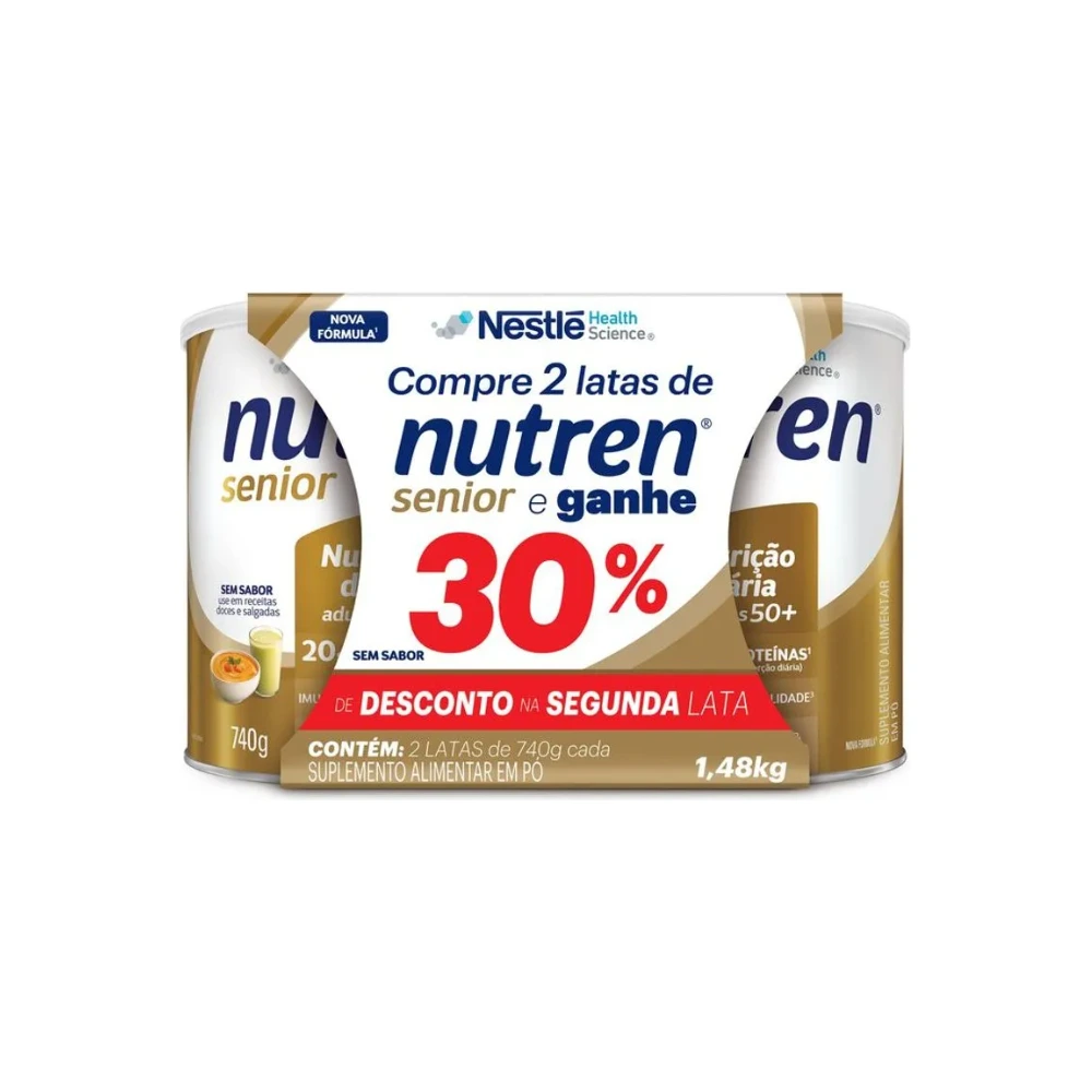 kit nutren senior sem sabor 740g com 2 unidades