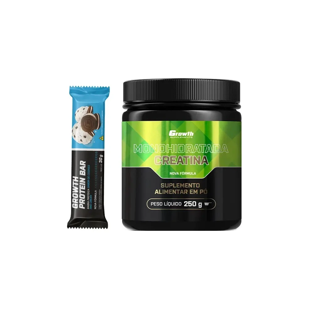 Kit Creatina Monohidratada 250g + Barra de Proteína 30gCaixa com 12 UN