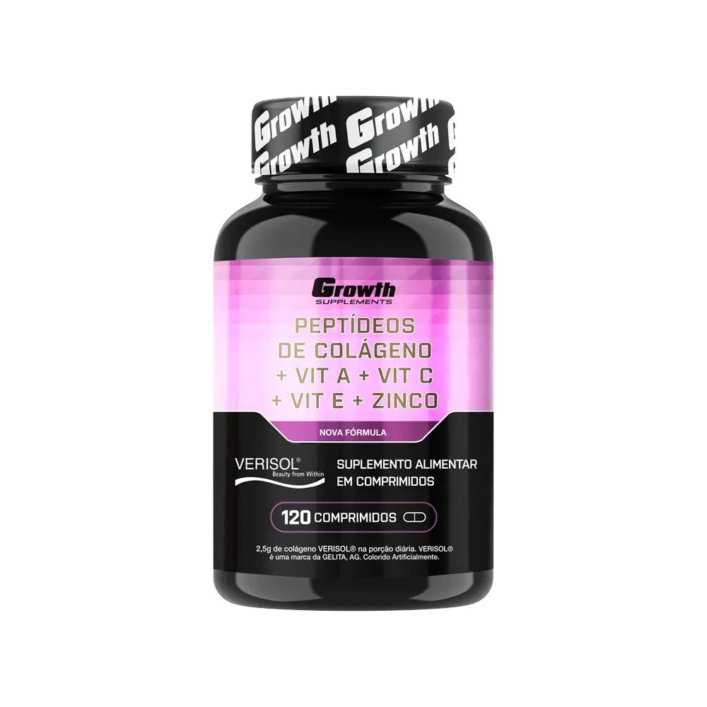 Peptídeos de Colágeno + Vit A + Vit C + Vit E + Zinco 120 comp
