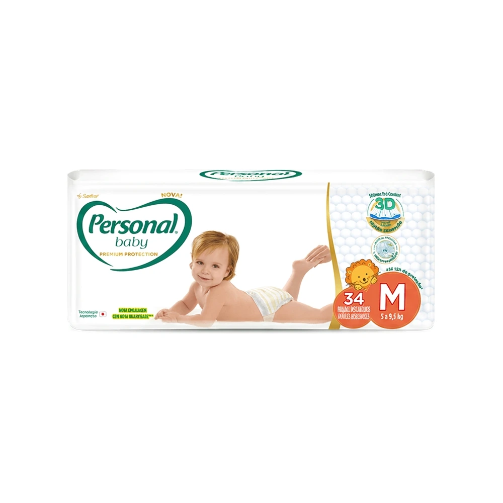 Fralda Personal Baby Premium Protection M 34 Unidades