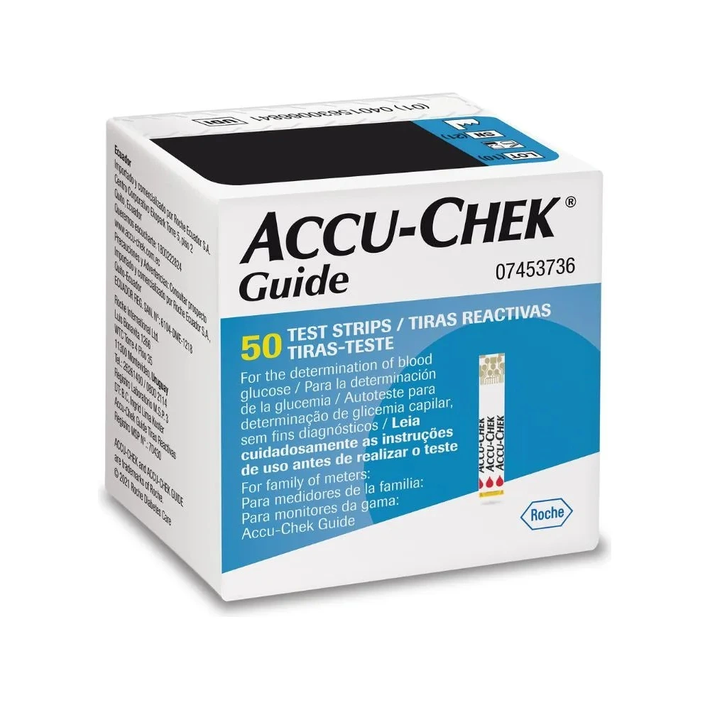 Tira De Teste De Glicose Accu-chek Guide 50 Unidades