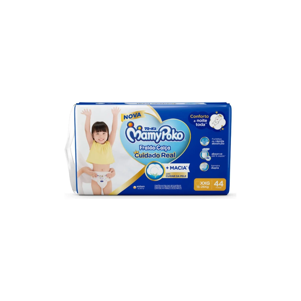 Fralda Calça MamyPoko Premium Seca Xxg 44 Unidades
