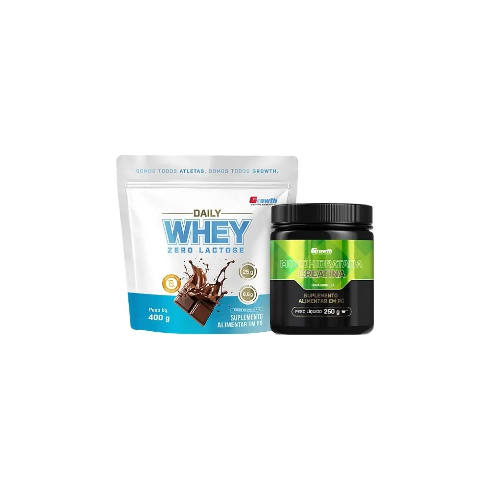 Kit Daily Whey Zero Lactose 400g e Creatina Monohidratada 250g