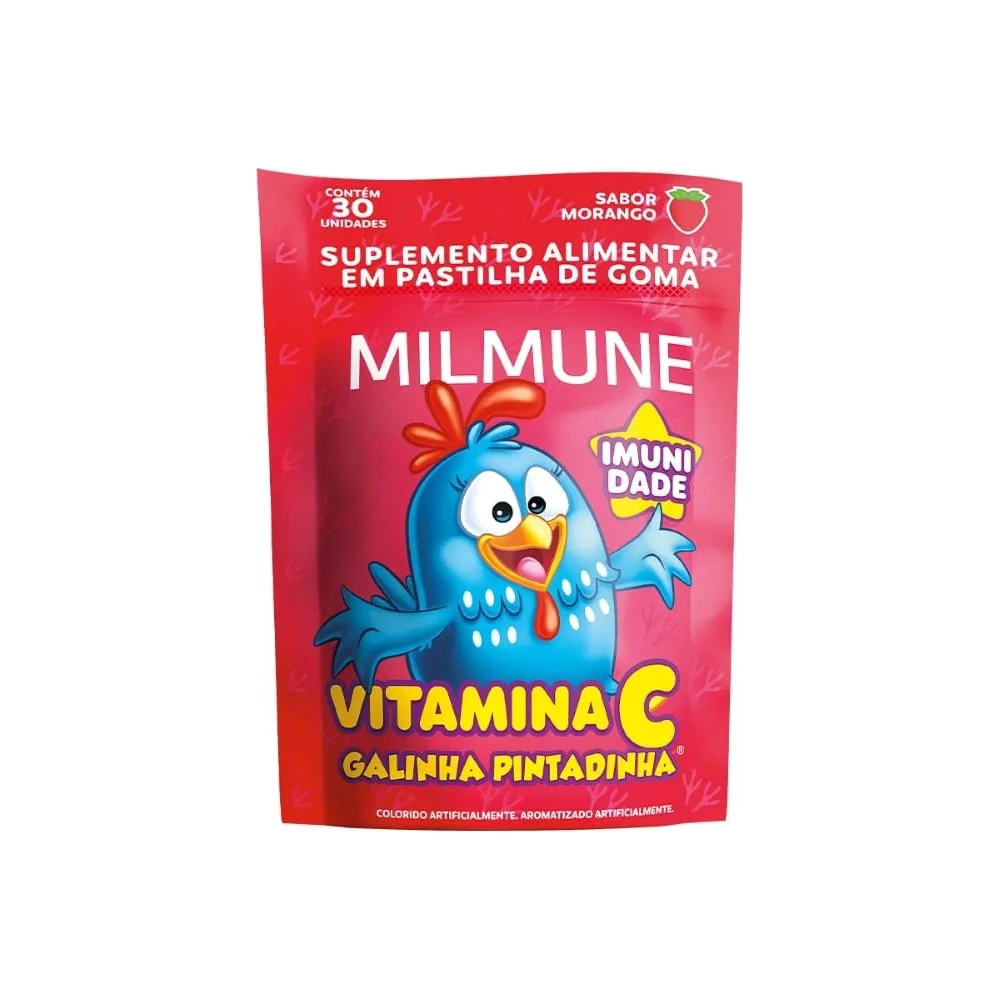 Milmune Vitamina C Galinha Pintadinha Com 30 Goma Morango